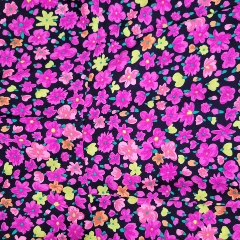 Kate Spade New York Marker Pink Floral Crepe Midi Dress Short Sleeve Size 4